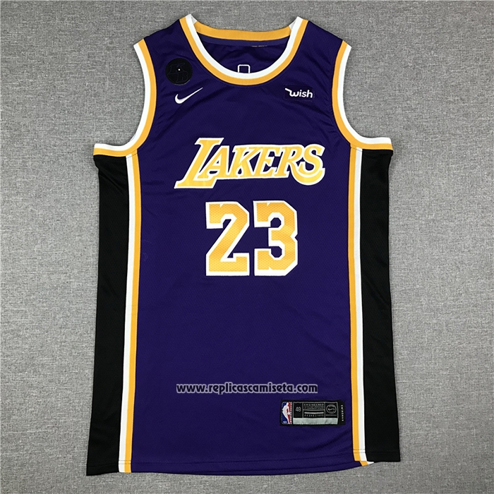 Camiseta Los Angeles Lakers Lebron James #23 Statement 2020 Final Bound Violeta